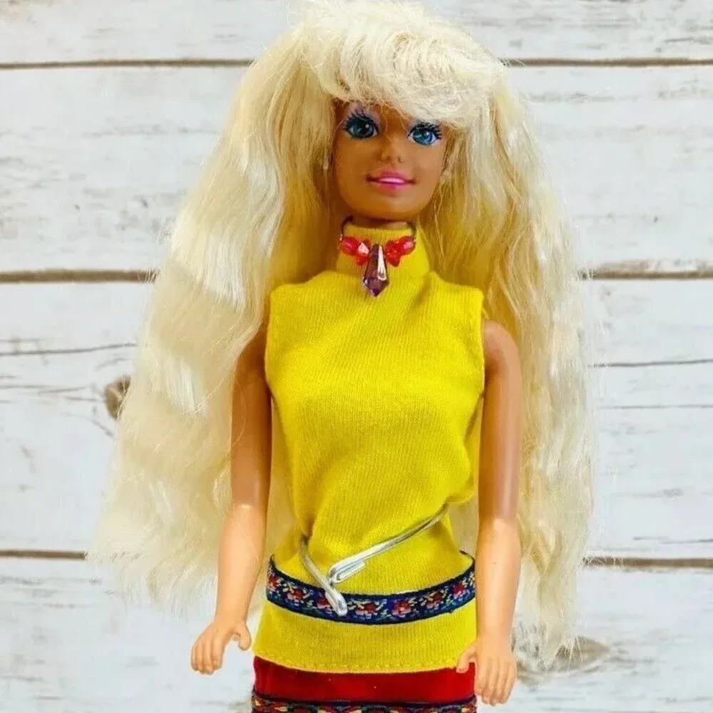 MATTEL BARBIE Doll Long Blonde Hair Blue Eyes Two Piece Outfit 12" Tall Used - Picture 1 of 11